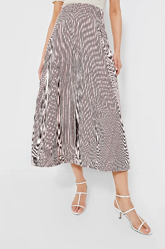 Red Stripe Evelyn Midi Skirt