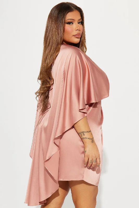 Anabelle Satin Mini Dress - Mauve