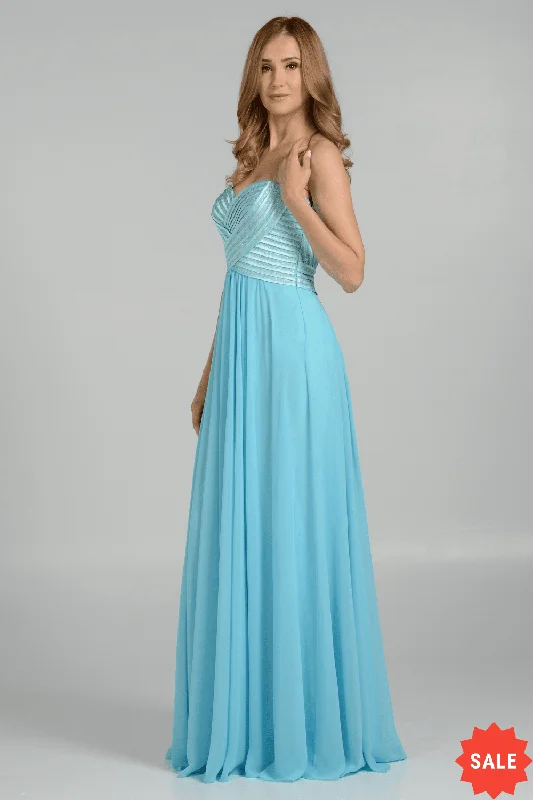 Strapless Sweetheart Gown with Sequined Top by Poly USA 7714