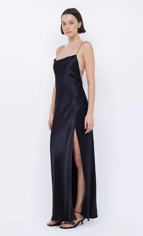 AYALA COWL MAXI DRESS - BLACK