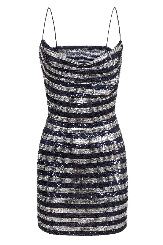 Cowl Neck Glitter Dress