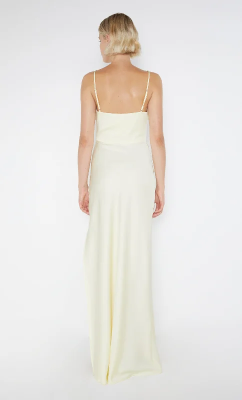 EMILIA SCOOP NECK DRESS - ICE YELLOW