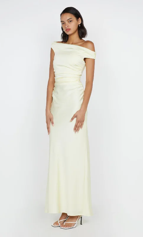 ETERNITY OFF SHOULDER MAXI - ICE YELLOW