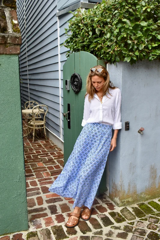 Hanley Midi Skirt Blue Diamond