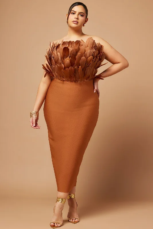 Marianna Bandage Midi Dress - Bronze