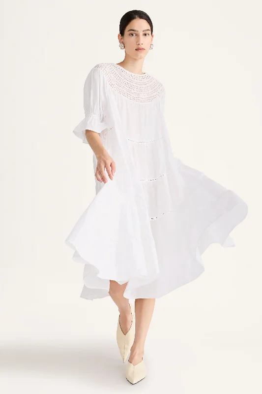 Paradis Eyelet Dress in White