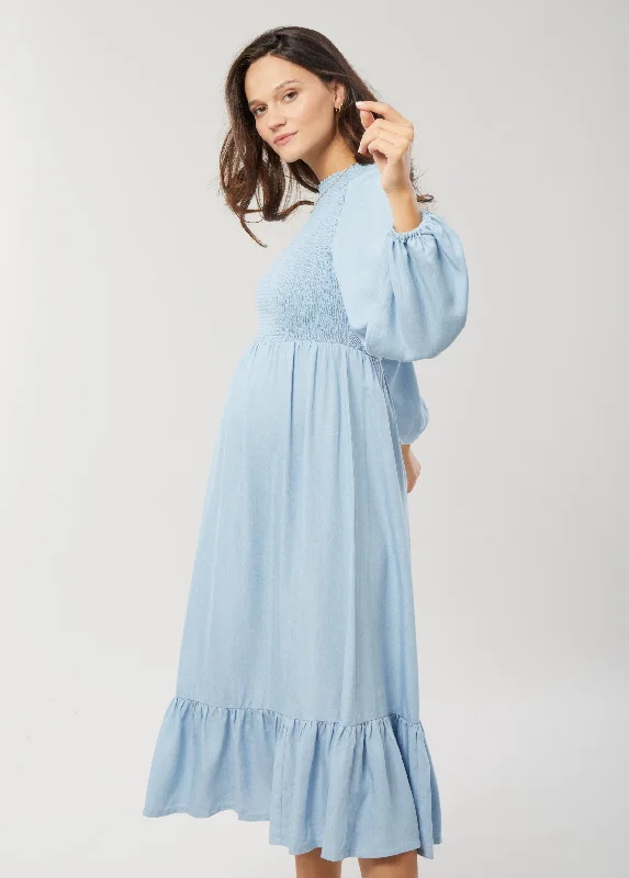 Meadow Chambray Maternity Dress