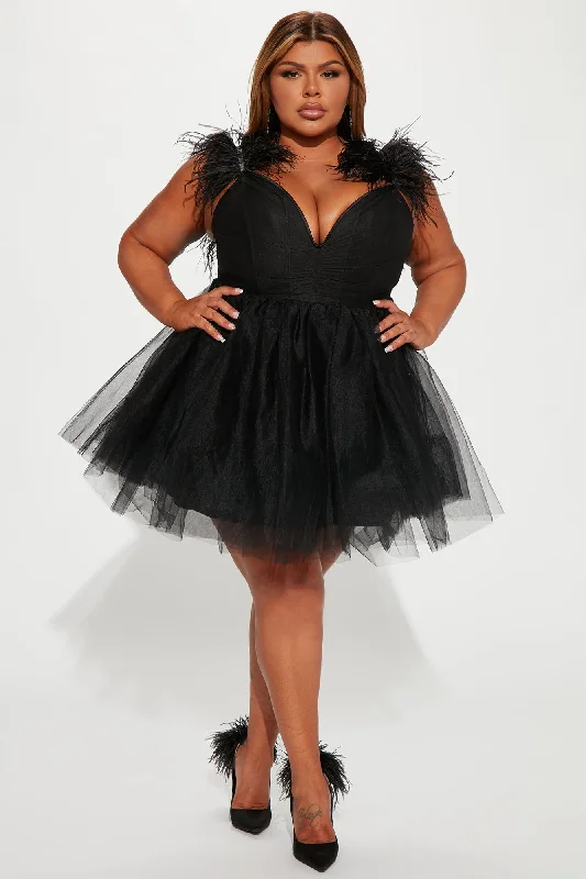 So In Love Tulle Mini Dress - Black