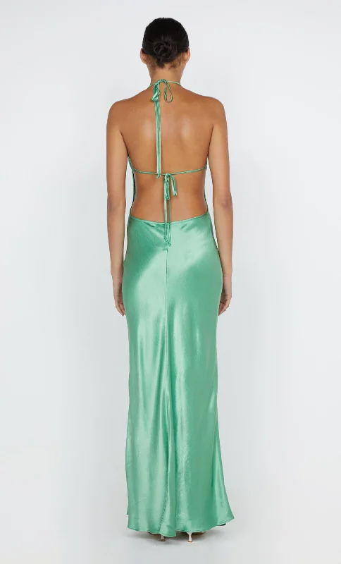 ZARIAH HALTER DRESS - GREEN APPLE