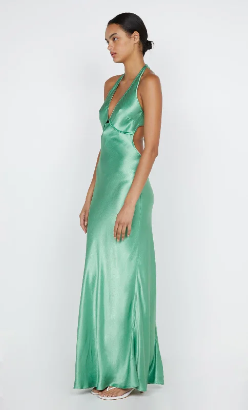 ZARIAH HALTER DRESS - GREEN APPLE