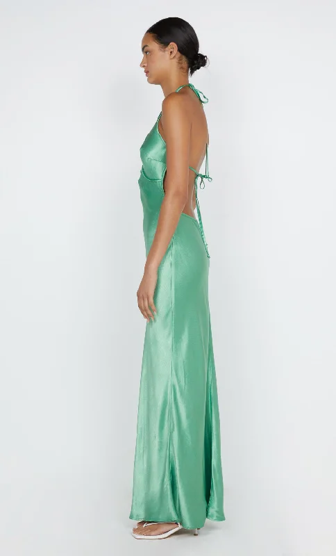 ZARIAH HALTER DRESS - GREEN APPLE