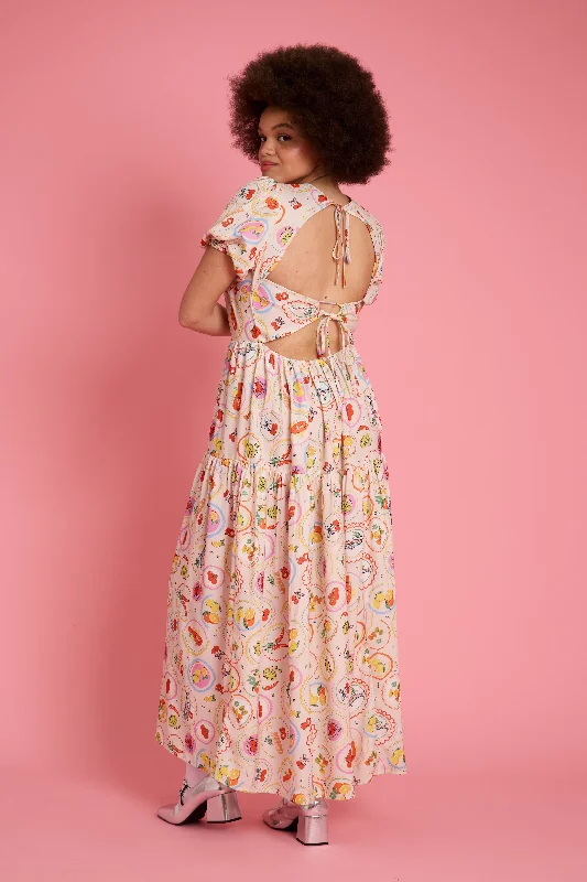 Alma Lunch Print Midaxi Dress - Curve