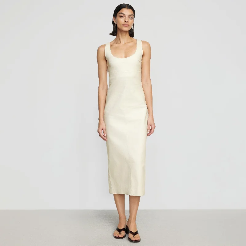 Mona Cotton Twill Scoop-Neck Dress