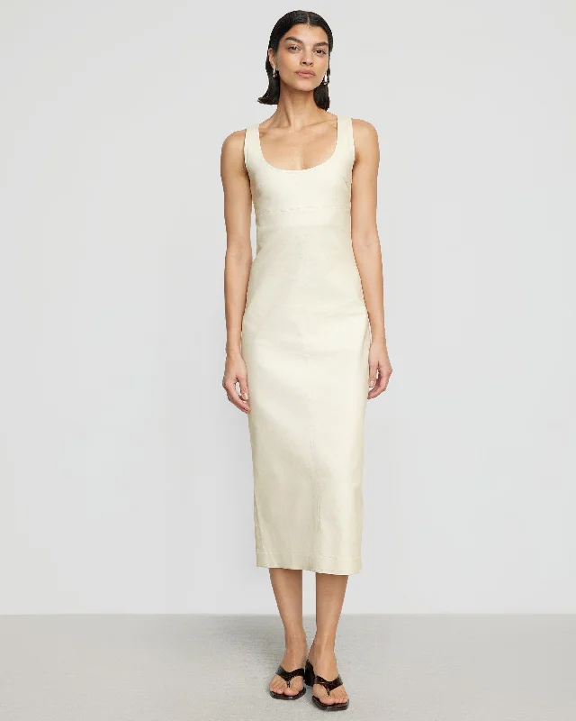 Mona Cotton Twill Scoop-Neck Dress