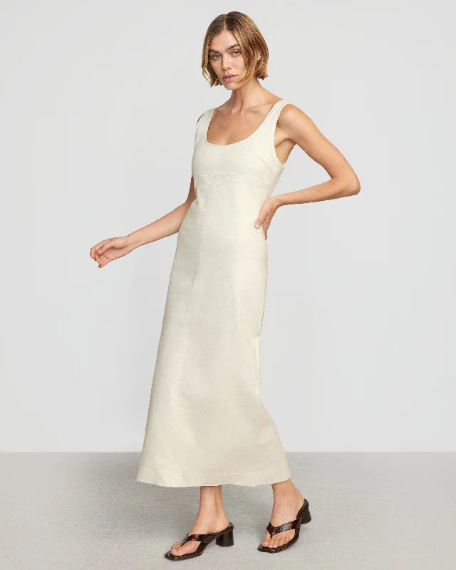 Mona Cotton Twill Scoop-Neck Dress