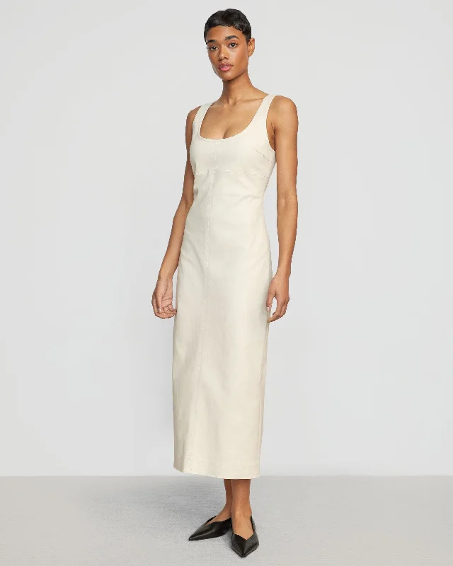 Mona Cotton Twill Scoop-Neck Dress