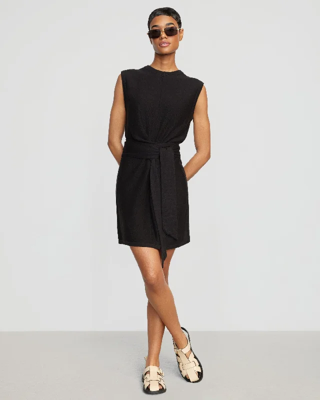 Rini Linen-Cotton Tie-Front Mini Dress