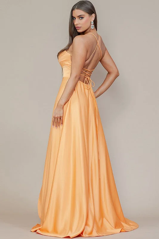 TANGERINE CROSS BACK GOWN