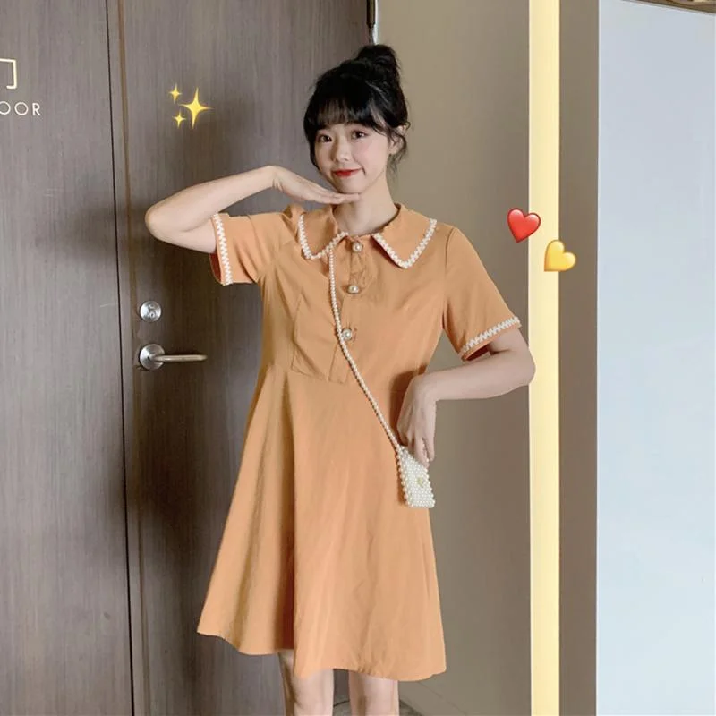 Women's Middle-length Short Sleeved Dress